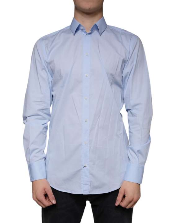 Priser på Dolce & Gabbana Light Blue MARTINI Cotton Dress Formal Shirt