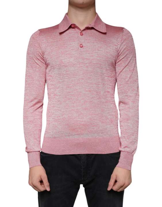 Priser på Dolce & Gabbana Pink Polyester Long Sleeve Herre Polo T-shirt