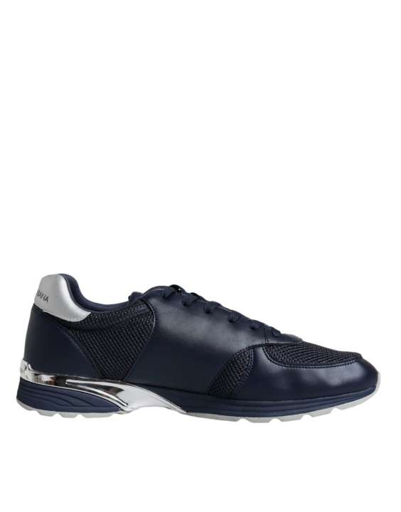 Priser på Dolce & Gabbana Blue Logo Leather Casual Herre Sneakers Shoes