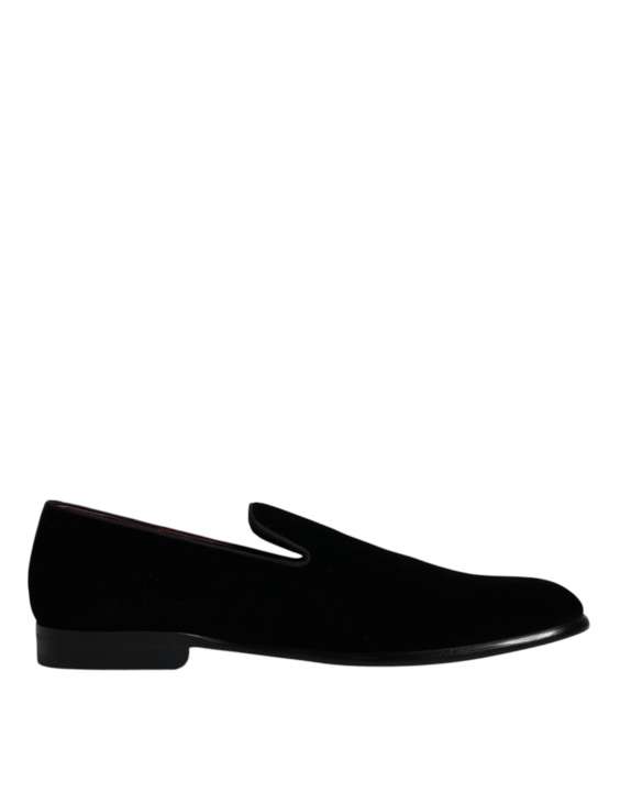 Priser på Dolce & Gabbana Black Suede Leather Slippers Loafers Shoes