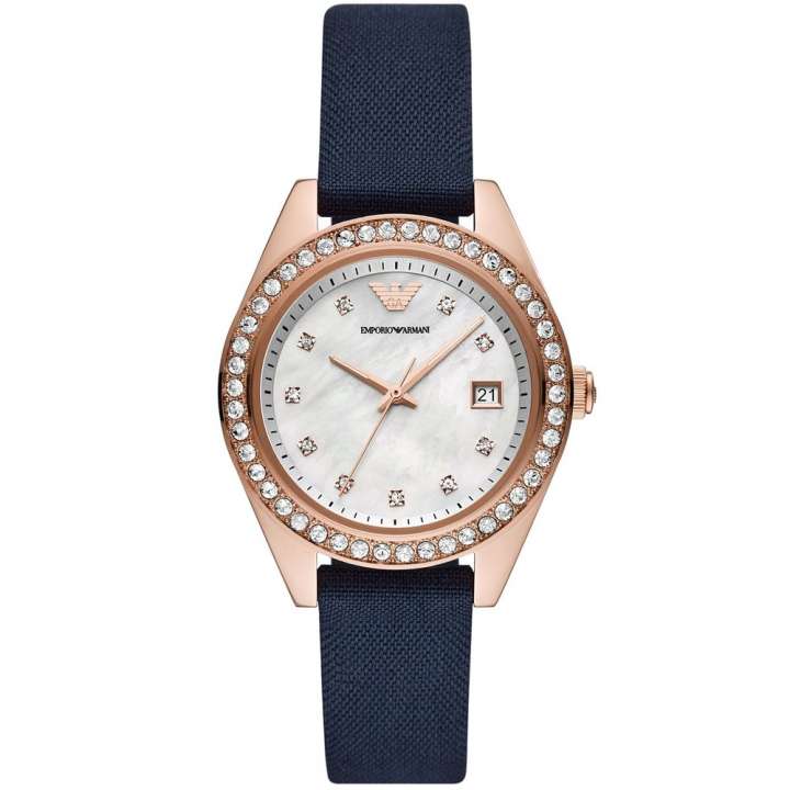 Priser på Emporio Armani Rose Gold Dame Ur