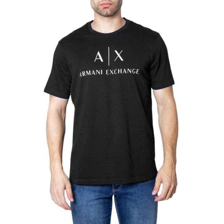 Priser på Armani Exchange Black Cotton T-Shirt