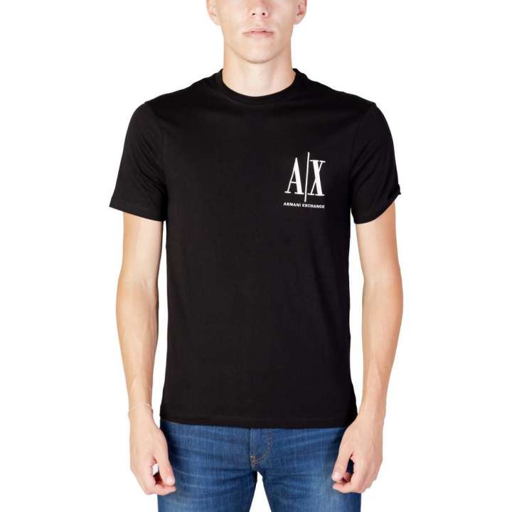 Priser på Armani Exchange Black Cotton T-Shirt