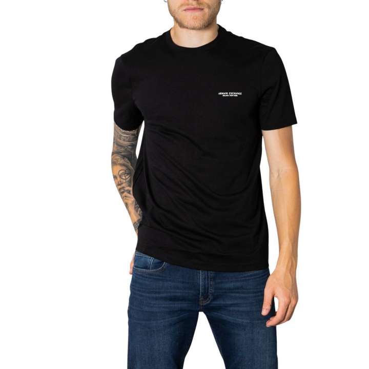 Priser på Armani Exchange Black Cotton T-Shirt