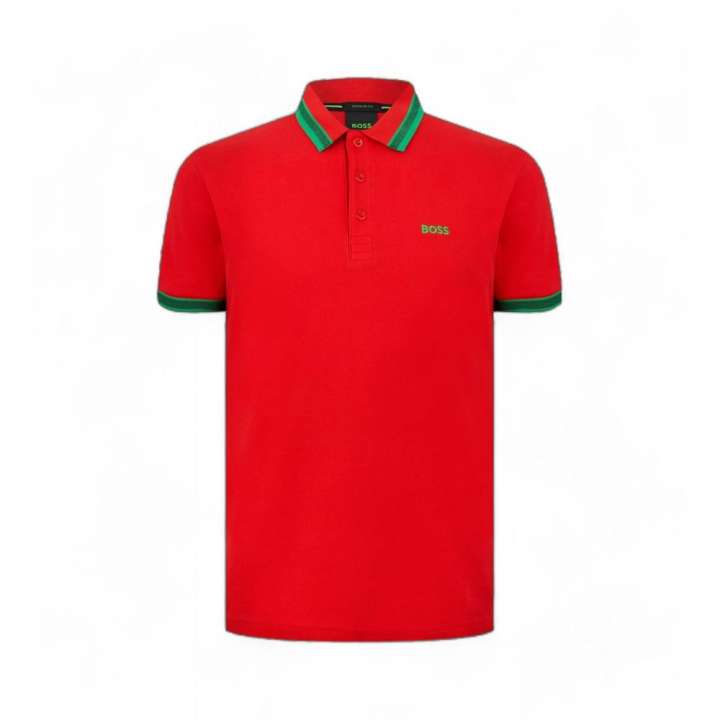 Priser på Hugo Boss Red Cotton Polo Shirt