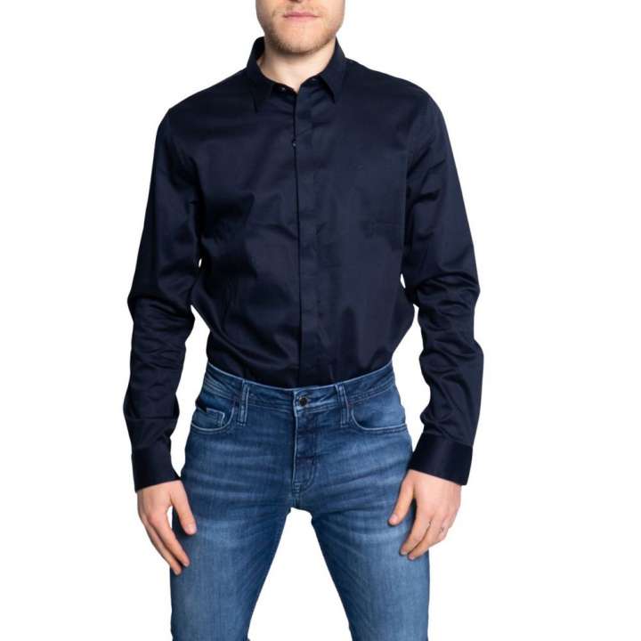 Priser på Armani Exchange Blue Cotton Shirt