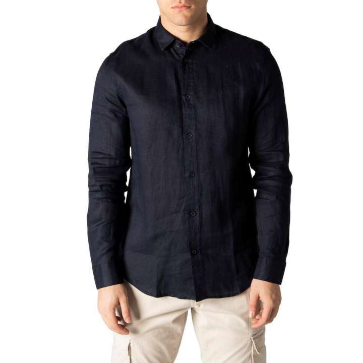 Priser på Armani Exchange Blue Linen Shirt