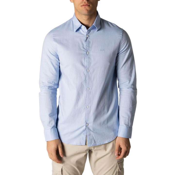 Priser på Armani Exchange Blue Cotton Shirt