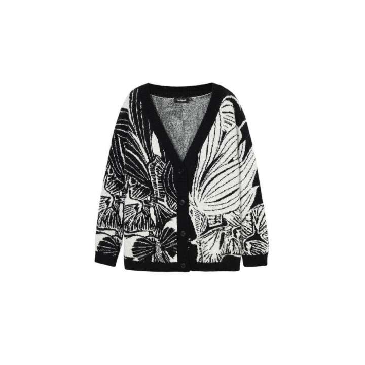 Priser på Desigual Black Acrylic Cardigan