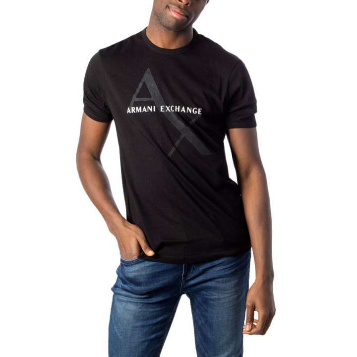 Priser på Armani Exchange Black Cotton T-Shirt