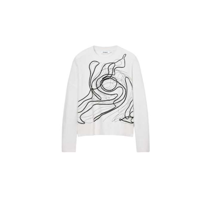 Priser på Desigual White Cotton Sweater