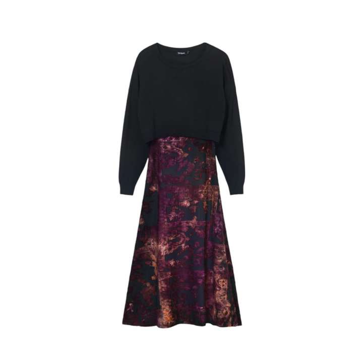 Priser på Desigual Black Viscose Dress