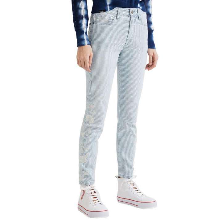 Priser på Desigual Light Blue Elastane Jeans & Pant