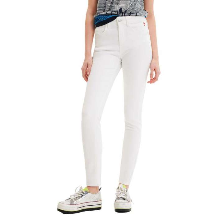 Priser på Desigual White Cotton Jeans & Pant