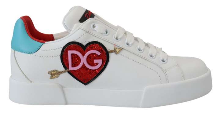 Priser på Dolce & Gabbana Elegant White Portofino Leather Sneakers