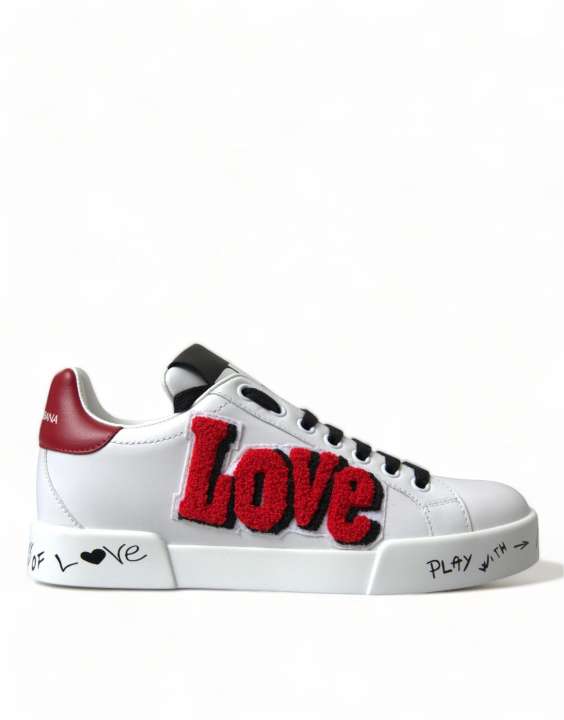 Priser på Dolce & Gabbana Chic White Portofino Leather Sneakers