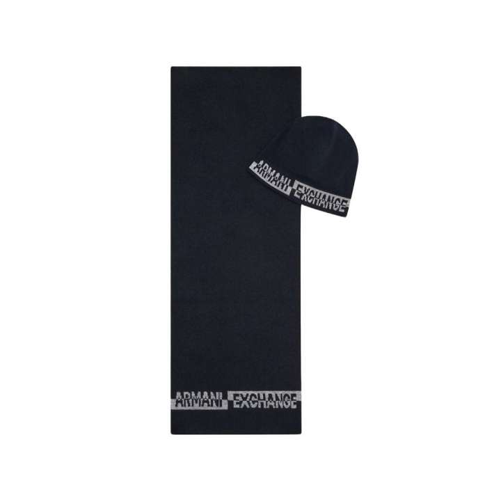 Priser på Armani Exchange Blue Wool Scarf