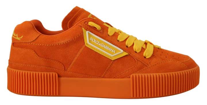 Priser på Dolce & Gabbana Chic Orange Suede Lace-Up Sneakers