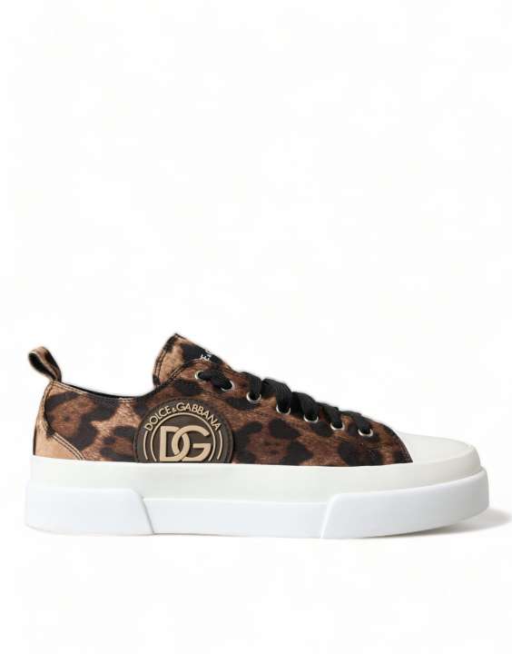 Priser på Dolce & Gabbana Elegant Leopard Print Casual Sneakers