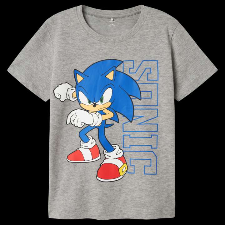 Priser på Guppy Sonic Drenge T-shirt - Grey Melange - 134/140