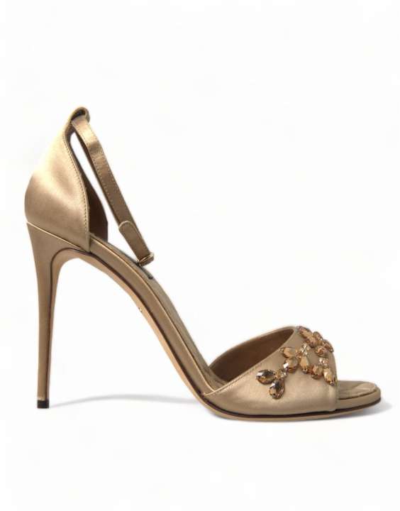 Priser på Dolce & Gabbana Crystal Embellished Heel Sandals