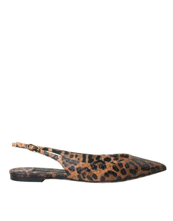 Priser på Dolce & Gabbana Brown Leopard Exotic Skin Slingback Shoes