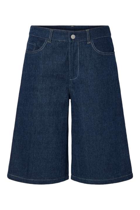 Priser på Pieces - Shorts - PC Fabia Mw Denim Jorts AU24 - Dark Blue Denim