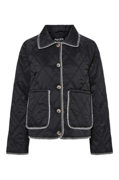 Priser på Pieces - Jakke - PC Naima Quilted Stitch Detail Jacket - Black