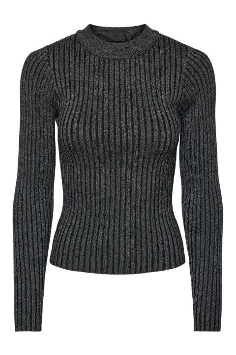 Priser på Pieces - Bluse - PC Crista Ls Lurex O-Neck Knit Mm - Black