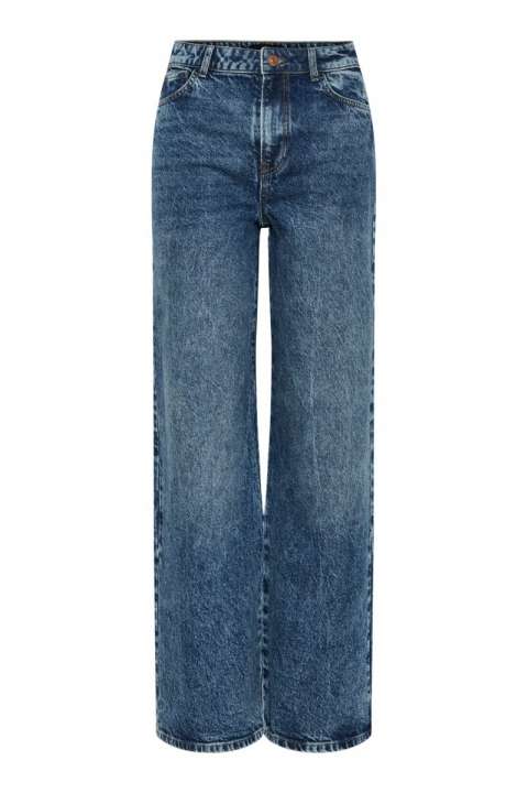 Priser på Pieces - Jeans - Pc Selma Hw Wide Jeans - Medium Blue Denim