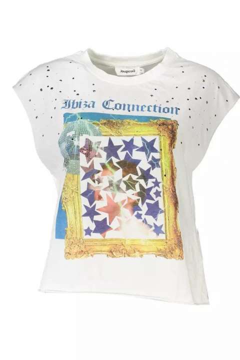 Priser på Desigual White Cotton Women T-Shirt