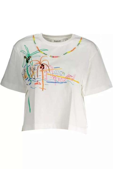 Priser på Desigual White Cotton Women Top