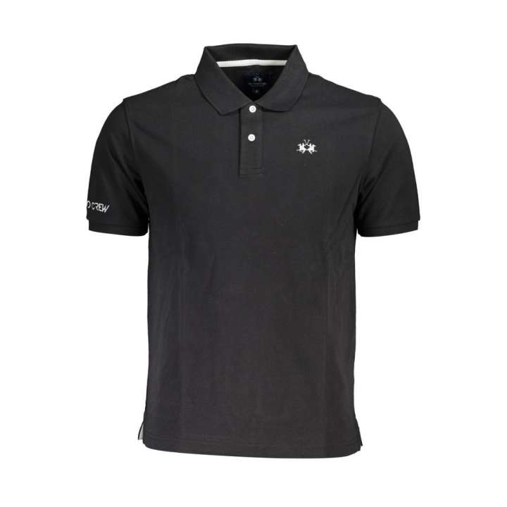 Priser på La Martina Black Cotton Men Polo Shirt