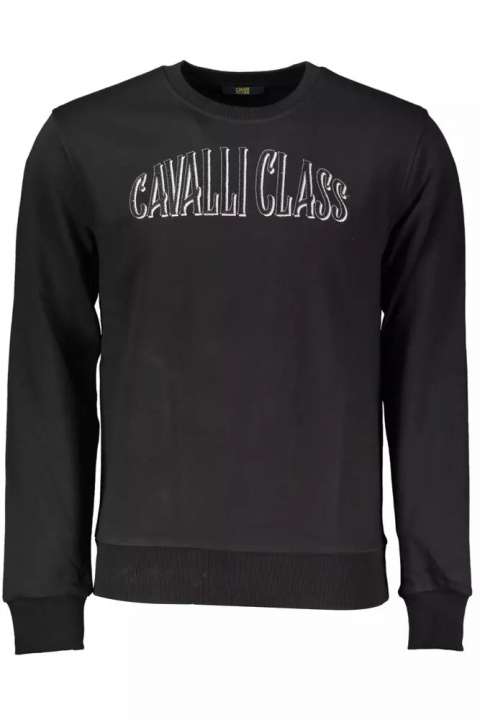 Priser på Cavalli Class Black Cotton Men Sweater