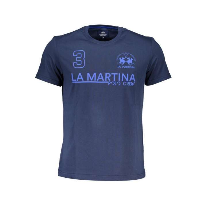 Priser på La Martina Blue Cotton Men T-Shirt