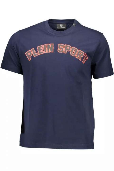 Priser på Plein Sport Sleek Blue Crew Neck Tee with Contrasting Prints