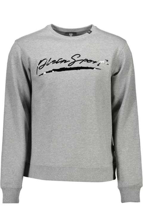 Priser på Plein Sport Gray Cotton Men Sweater