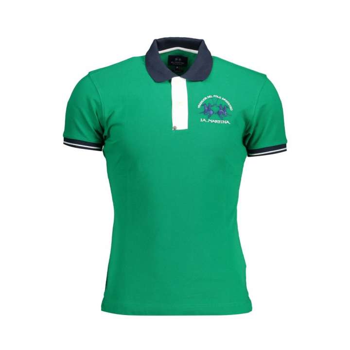 Priser på La Martina Green Cotton Men Polo Shirt