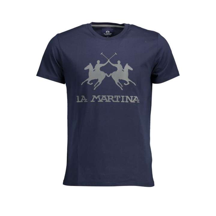 Priser på La Martina Blue Cotton Men T-Shirt