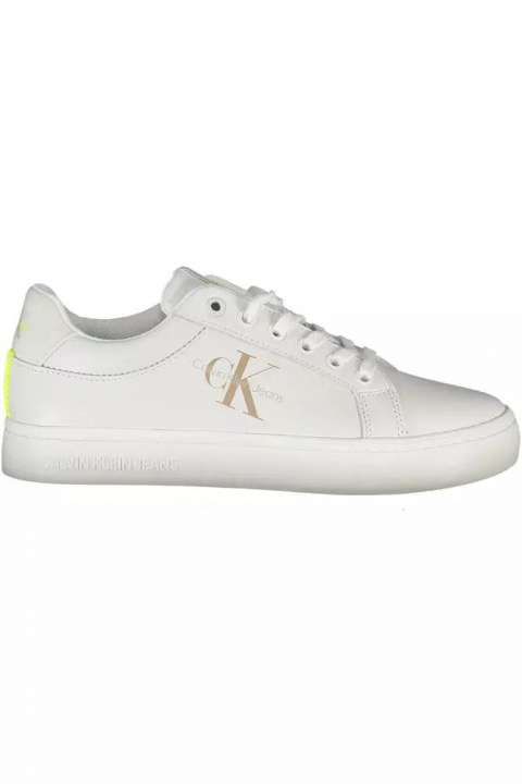 Priser på Calvin Klein White Leather Women Sneaker