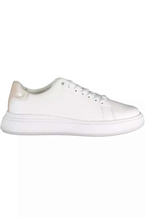 Priser på Calvin Klein White Leather Women Sneaker