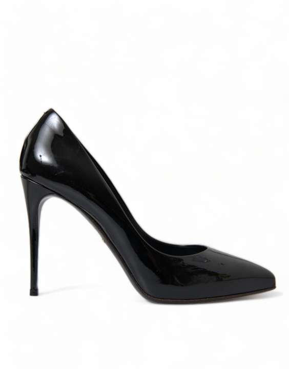 Priser på Dolce & Gabbana Elegant Black Patent Stiletto Heels