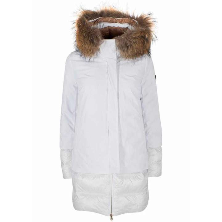 Priser på Yes Zee Chic Quilted Nylon Down Jacket with Fur Hood