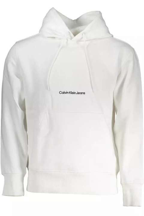 Priser på Calvin Klein Chic White Fleece Hooded Sweatshirt