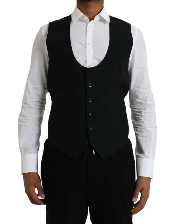 Priser på Dolce & Gabbana Black Wool Waistcoat Dress Formal Vest