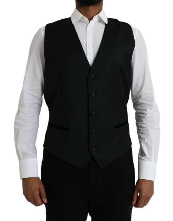 Priser på Dolce & Gabbana Black Silk Waistcoat Dress Formal Vest