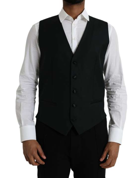 Priser på Dolce & Gabbana Black Wool Waistcoat Dress Formal Vest