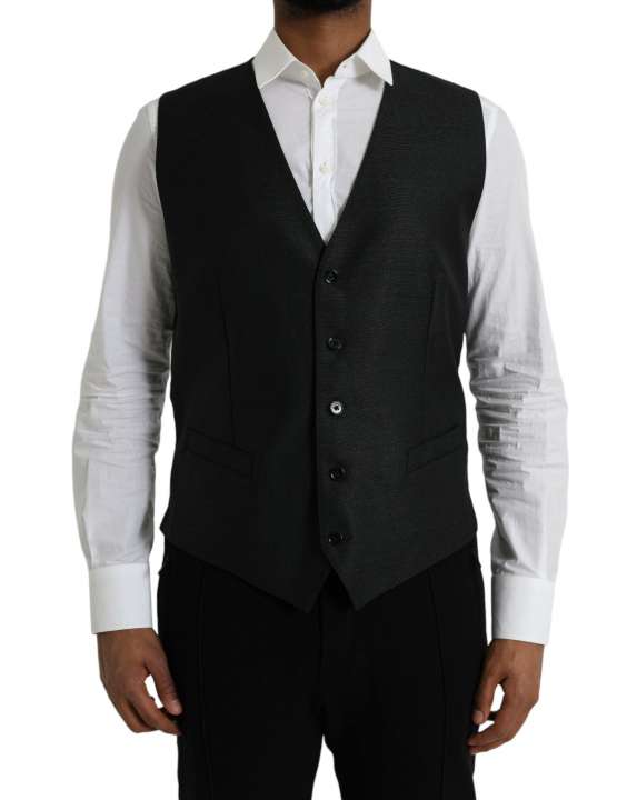 Priser på Dolce & Gabbana Black Wool Waistcoat Dress Formal Vest