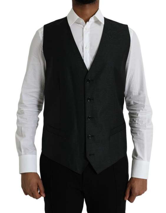 Priser på Dolce & Gabbana Black Wool Waistcoat Dress Formal Vest