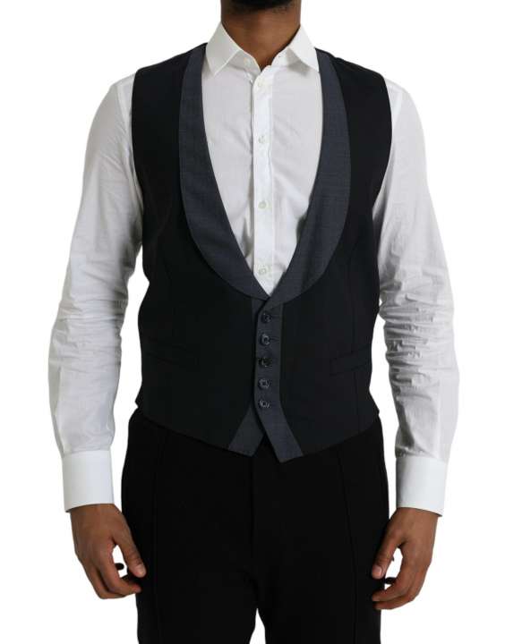 Priser på Dolce & Gabbana Black Wool Waistcoat Dress Formal Vest